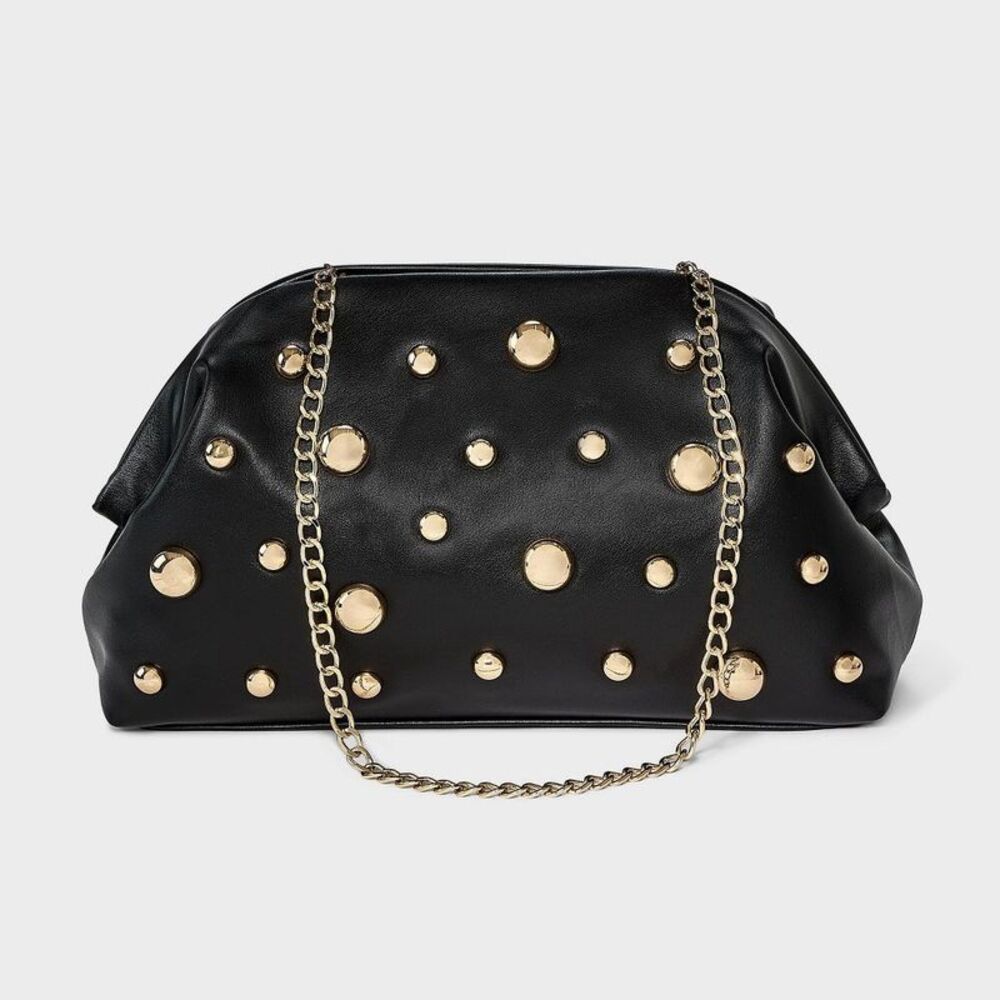 Studded Oversized Clutch - A New Day Black
